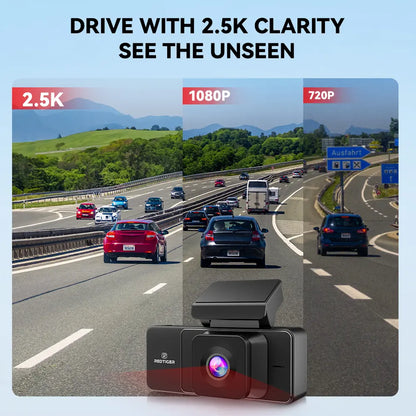 A3 3 Channel WiFi Dash Cam Front and Rear Inside with 32G SD Card( No SD Card Option In A Better Deal ), 2.5K+1080P+1080P Car Dash Camera for CarsFront and Rear, G-Sensor, 24H Parking Mode, Car rvibe, Car VLOG
